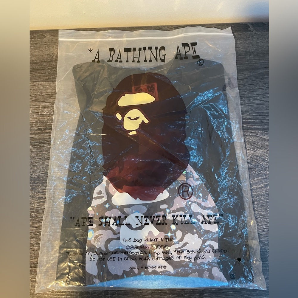 Bape blue camo logo